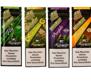 HEMP BLUNT KINGPIN X4 UNIDADES 6 SABORES: BLUE, FLY, ORIGINAL, PURPLE, LAID, BLACK, MANIC